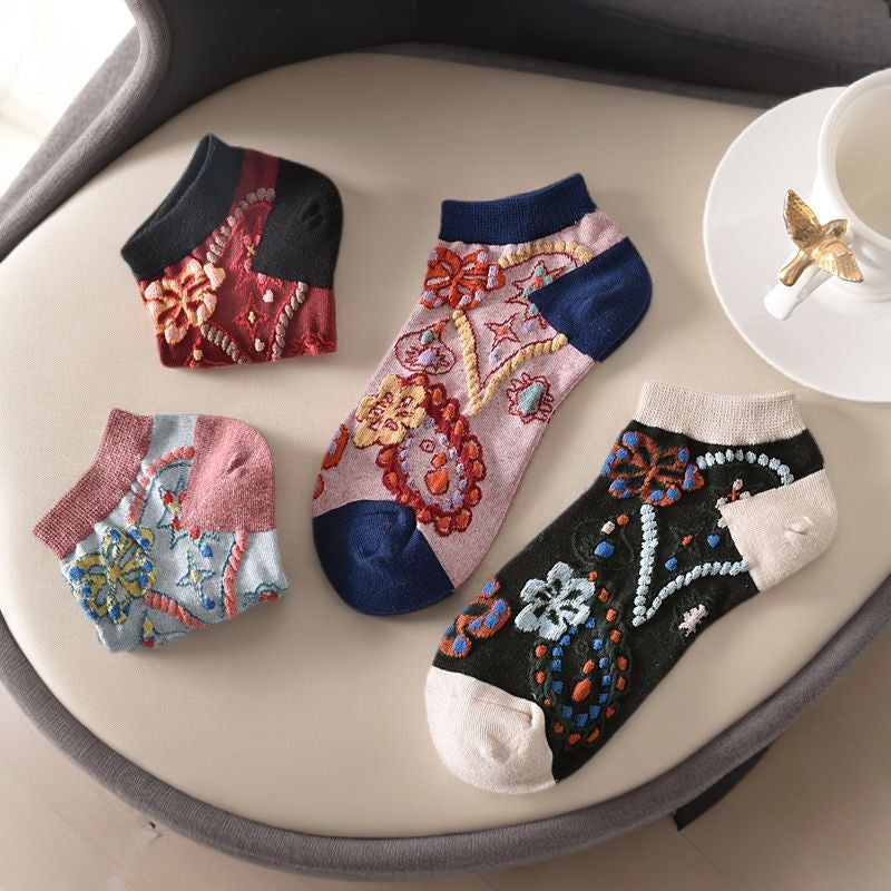 Vintage-Socken Mit Blumenmuster