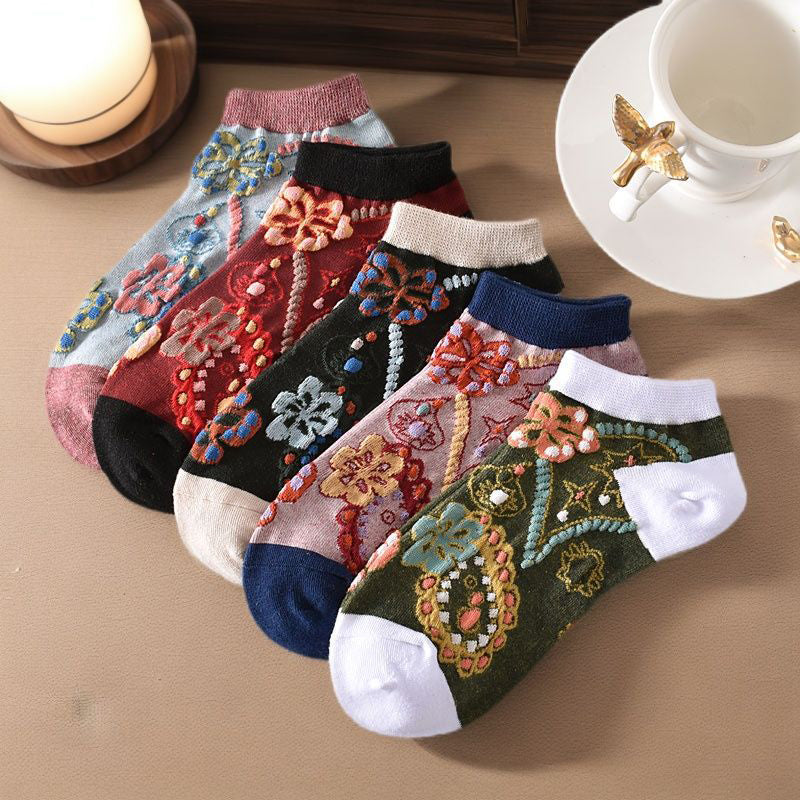 Vintage-Socken Mit Blumenmuster