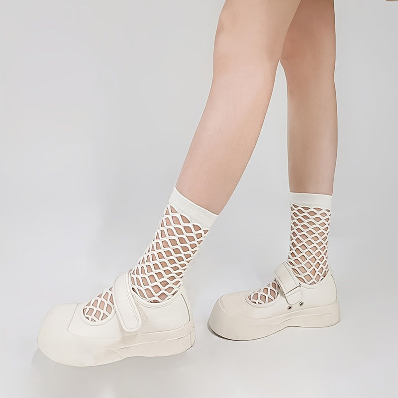 Einfarbige Durchbrochene Socken