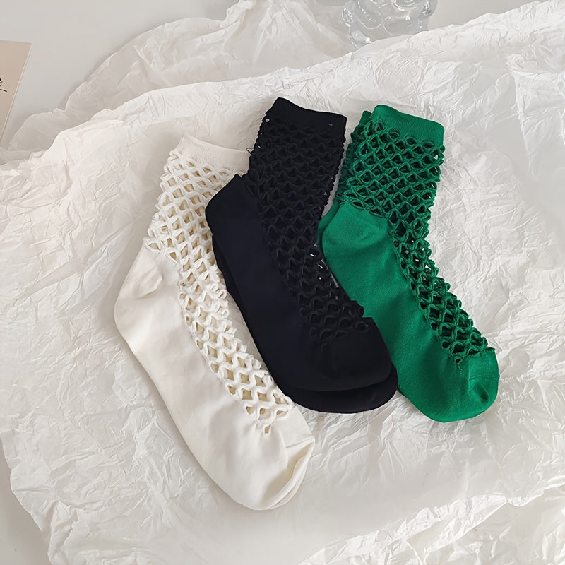 Einfarbige Durchbrochene Socken