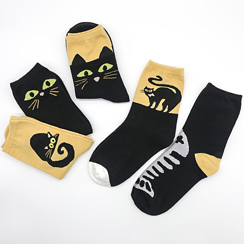 Lässige Socken Mit Katzenmuster