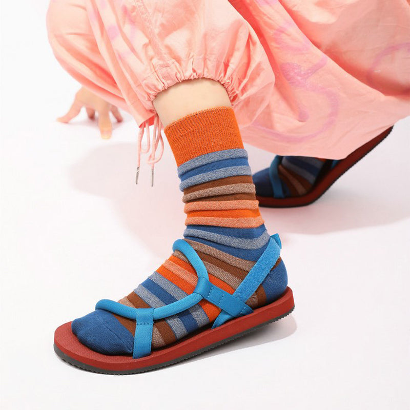 Bunt Gestreifte Socken