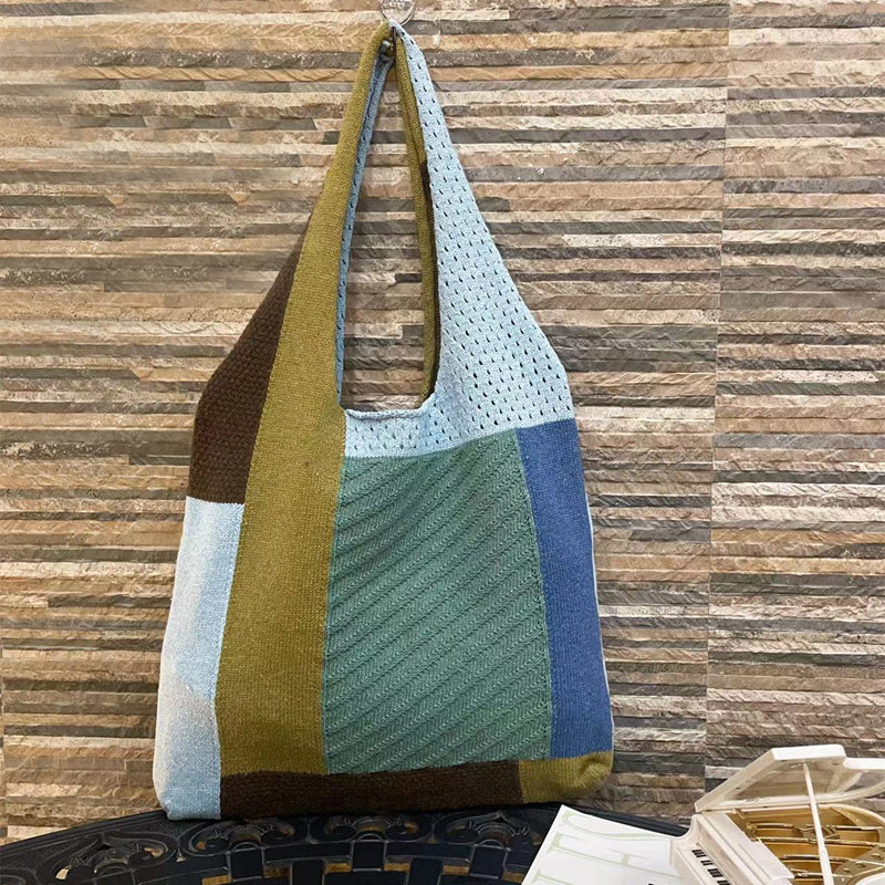 Vintage Patchwork-Stricktasche