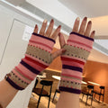 Bunt Gestreifte Warme Handschuhe