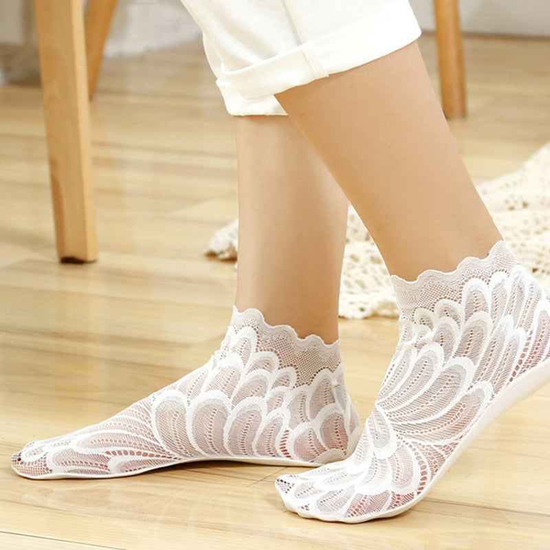 Atmungsaktive Spitzensocken