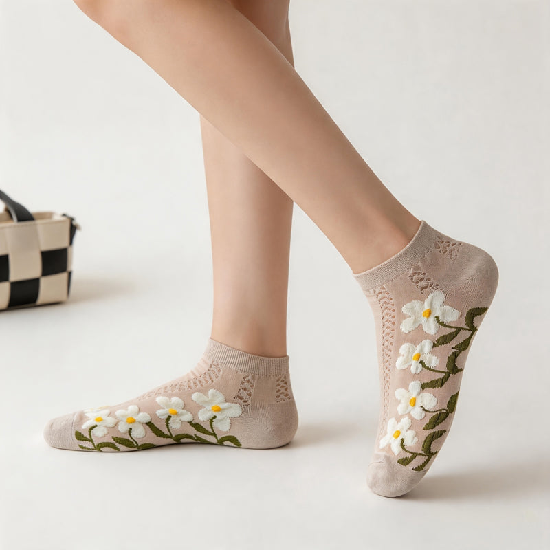 Lässige Socken Mit Blumenmuster