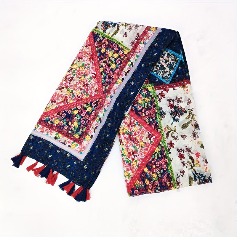 Vintage-Schal Mit Blumenmuster