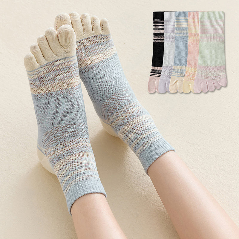 Gestreifte Und Bunte Fünf-Zehen-Socken