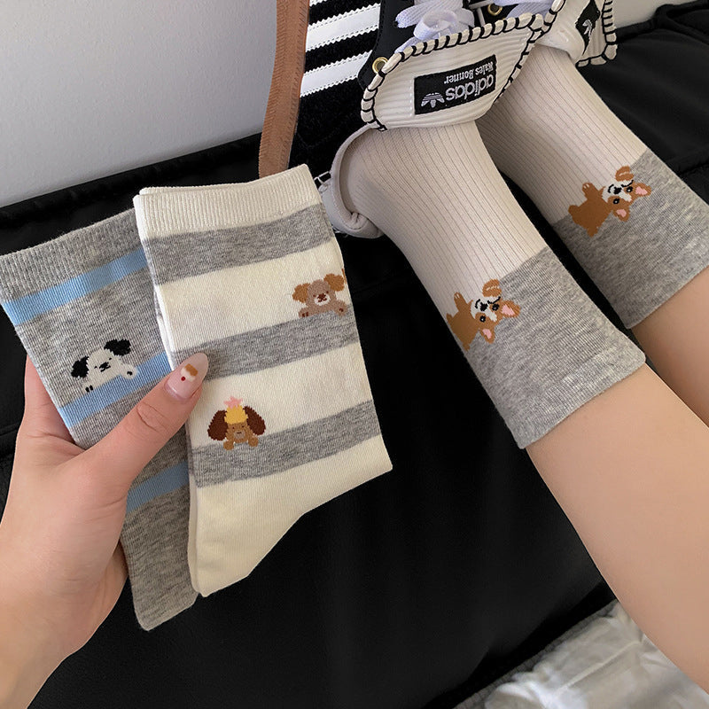 Lässige Socken Mit Welpenmotiv
