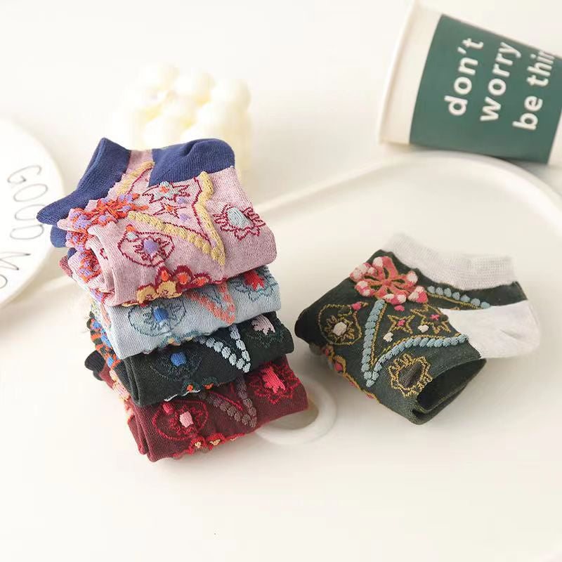 Vintage-Socken Mit Blumenmuster