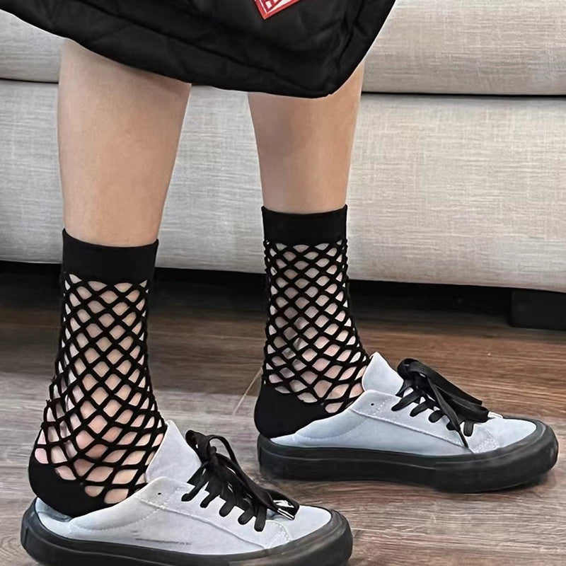 Einfarbige Durchbrochene Socken