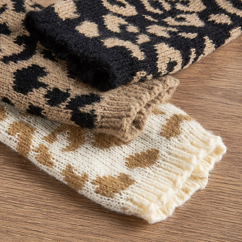 Warme Handschuhe Mit Leopardenmuster