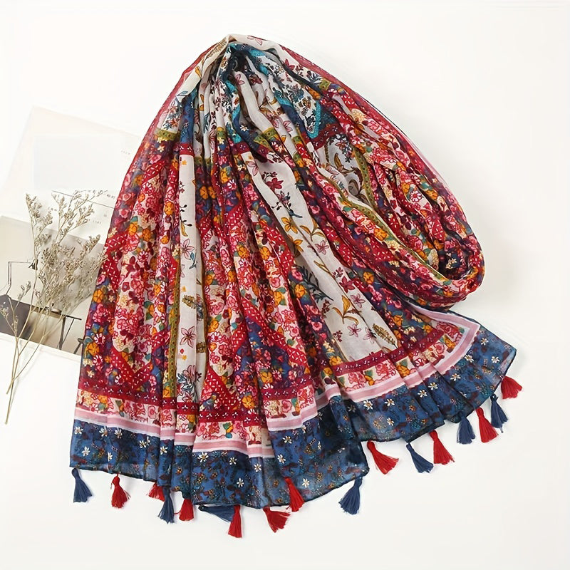 Vintage-Schal Mit Blumenmuster