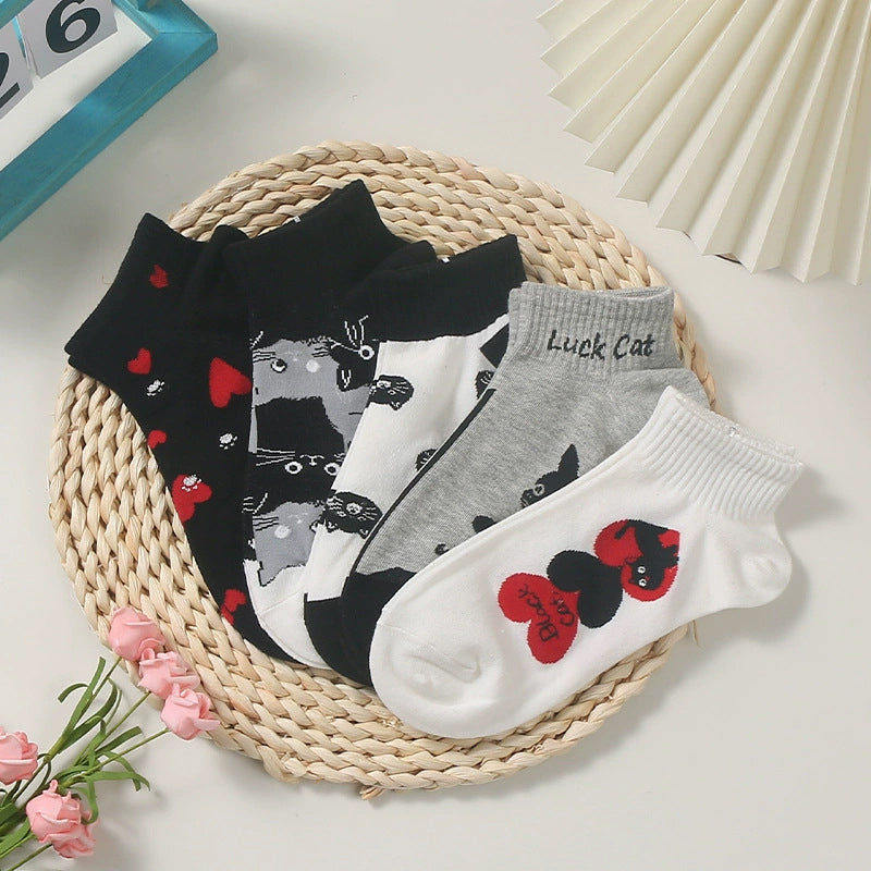 Lässige Socken Mit Katzenmuster