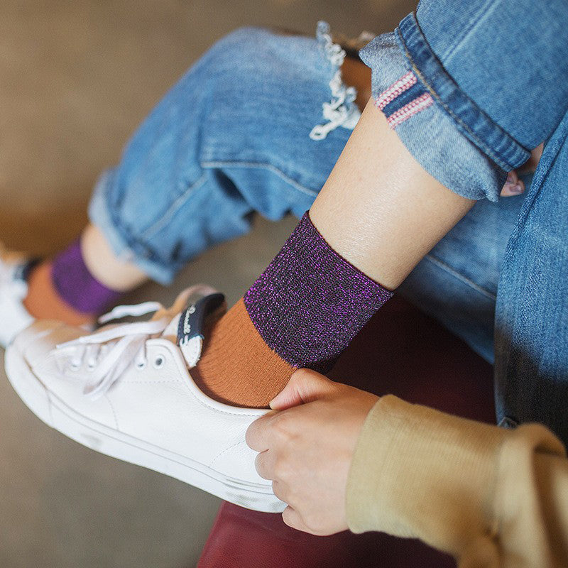 Lässige Socken Mit Farbblockmuster