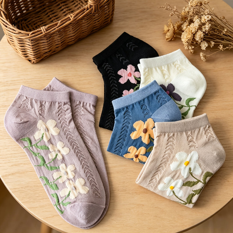 Lässige Socken Mit Blumenmuster