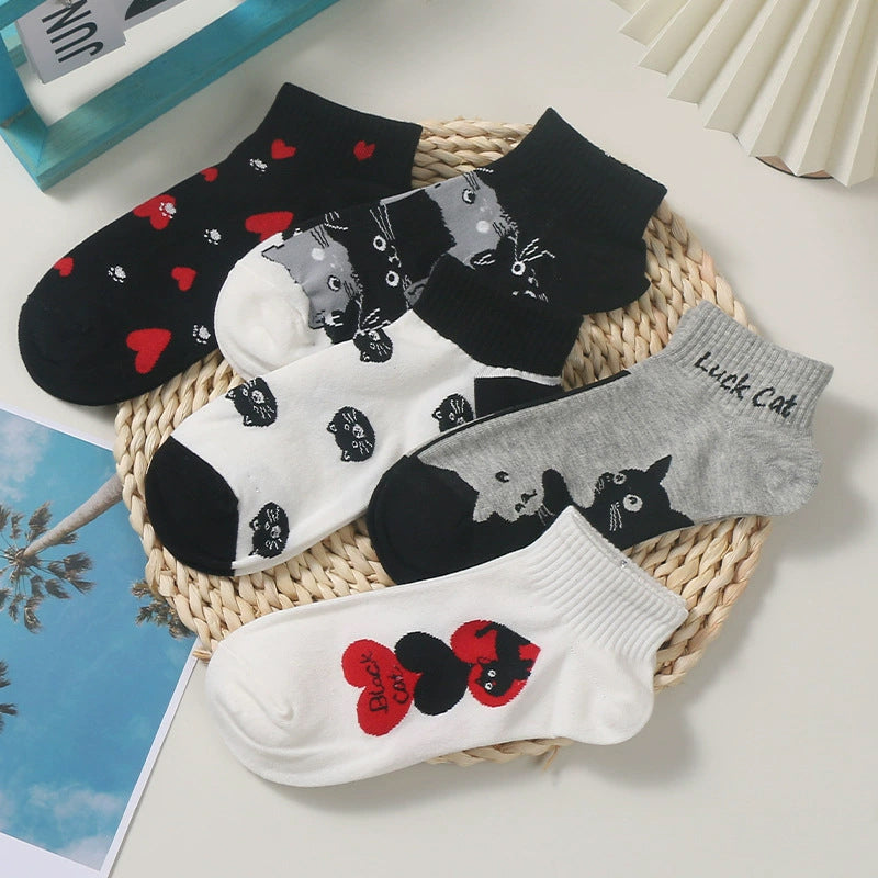 Lässige Socken Mit Katzenmuster