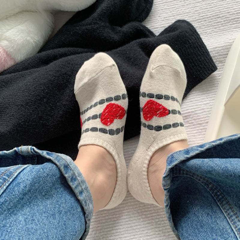 Lässige Socken Mit Herzmuster