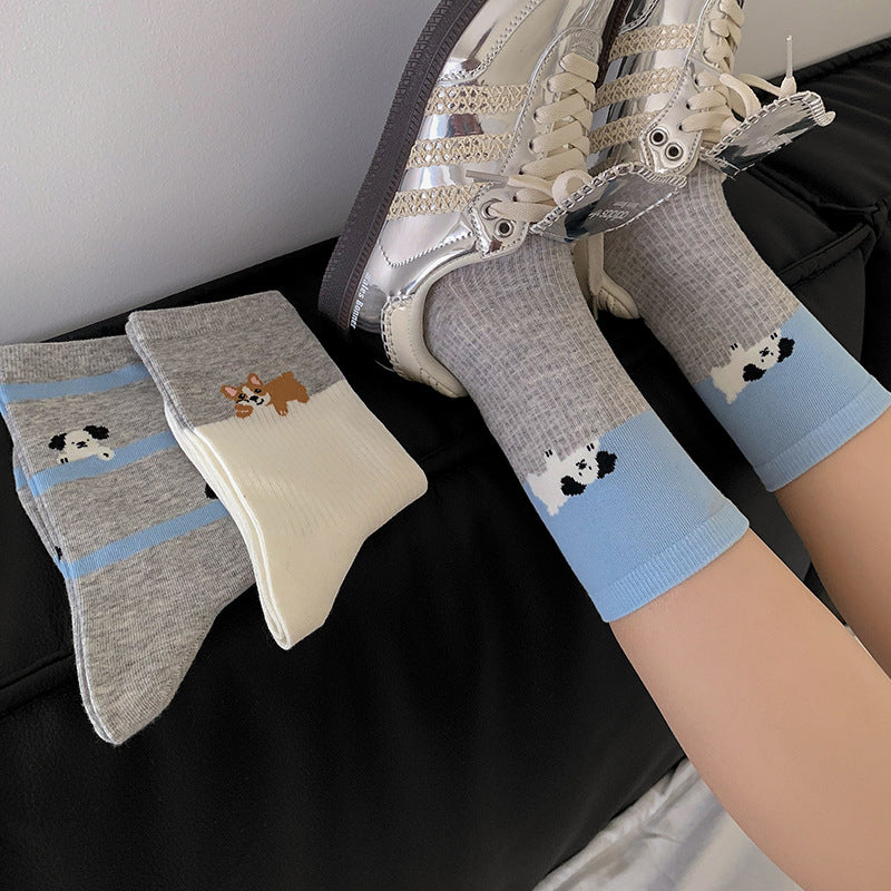 Lässige Socken Mit Welpenmotiv
