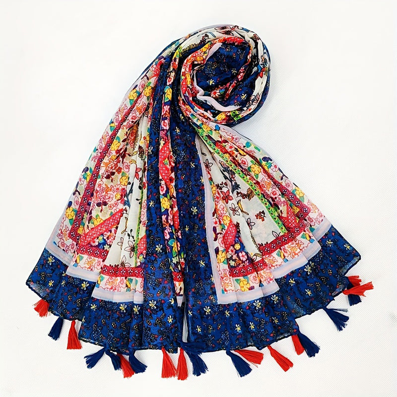 Vintage-Schal Mit Blumenmuster