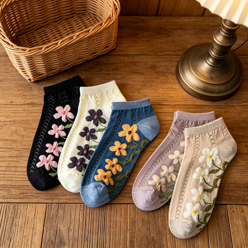 Lässige Socken Mit Blumenmuster