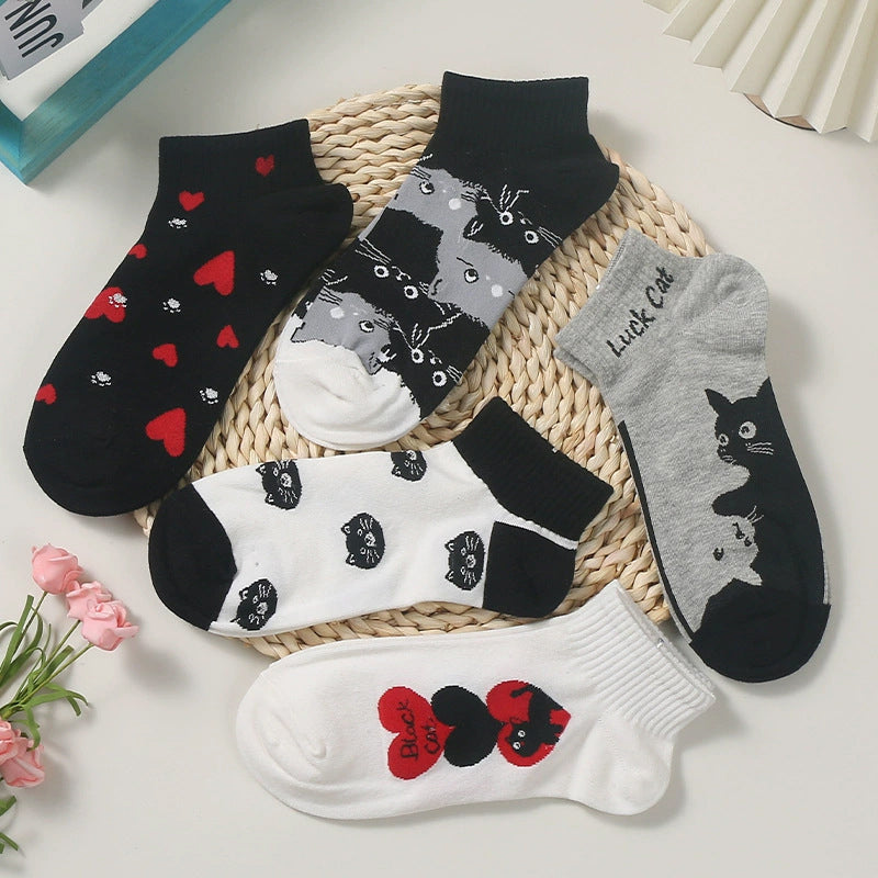 Lässige Socken Mit Katzenmuster