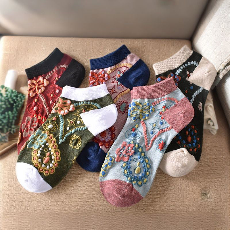 Vintage-Socken Mit Blumenmuster