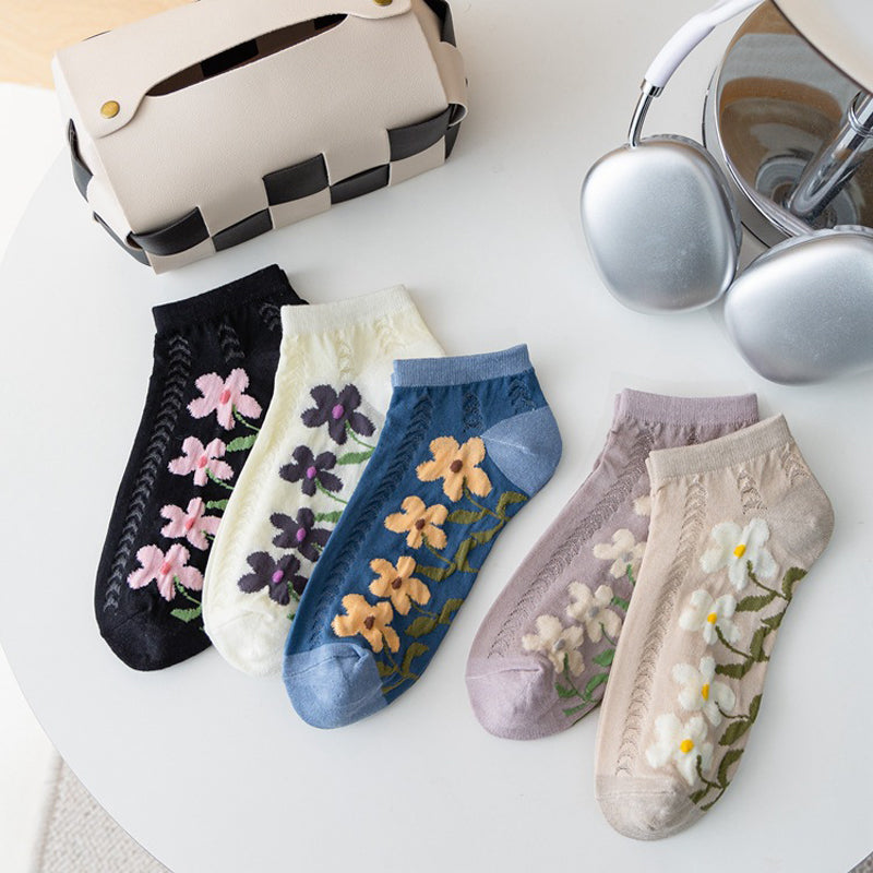 Lässige Socken Mit Blumenmuster