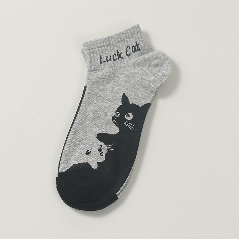 Lässige Socken Mit Katzenmuster
