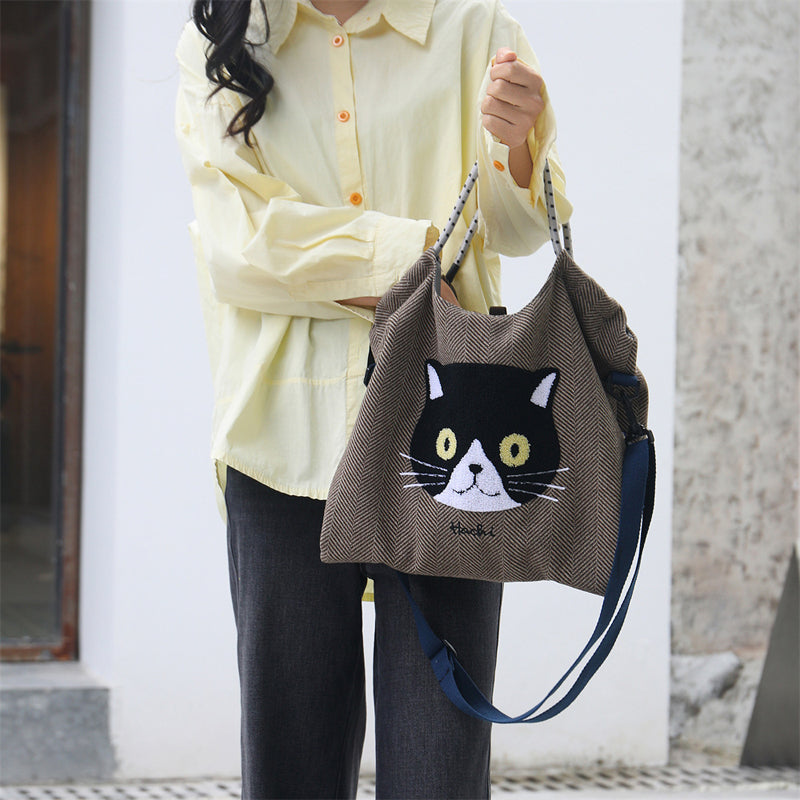 Lässige Tasche Mit Katzenmuster