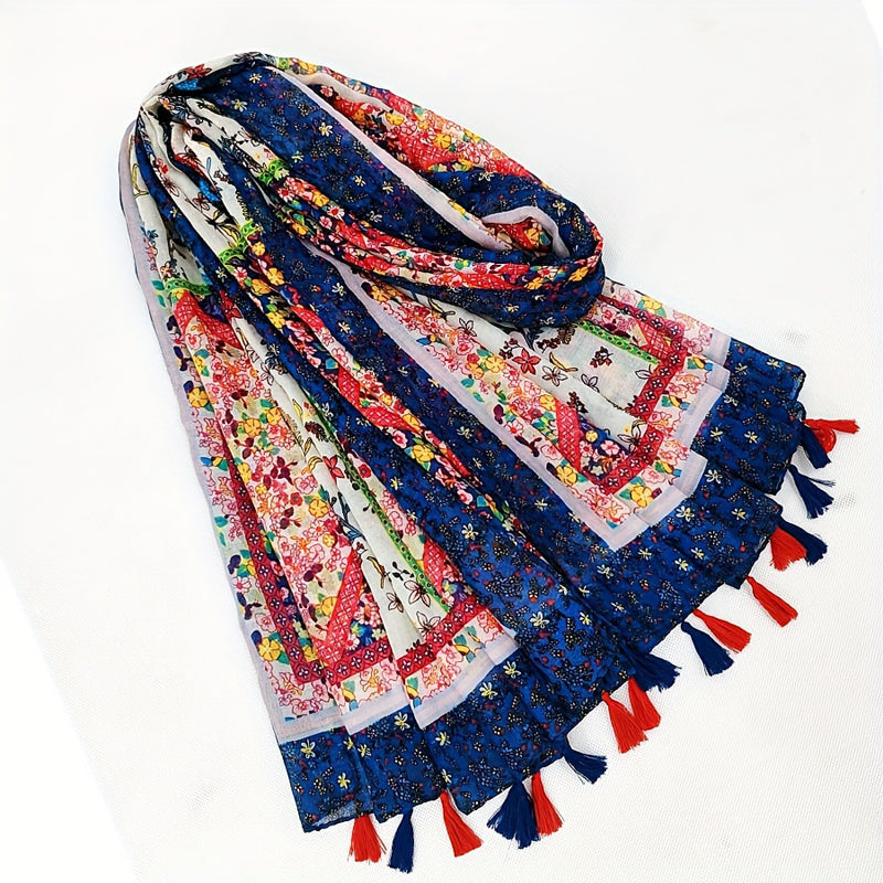 Vintage-Schal Mit Blumenmuster