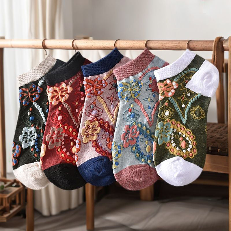 Vintage-Socken Mit Blumenmuster