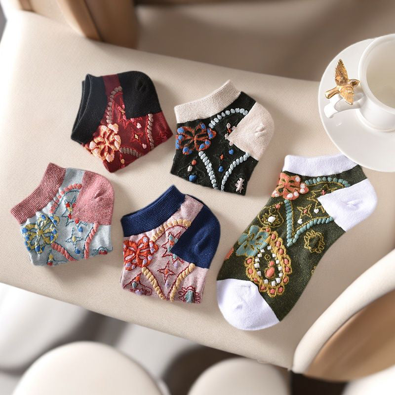 Vintage-Socken Mit Blumenmuster