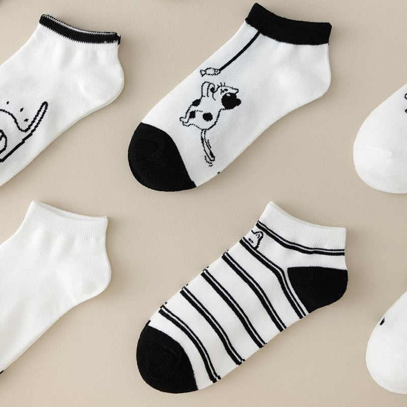 Set Mit 4 Paar Socken Mit Katzenmotiv