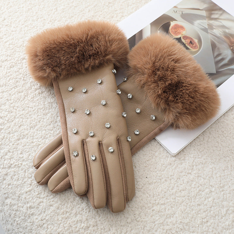 Warme Plüschhandschuhe