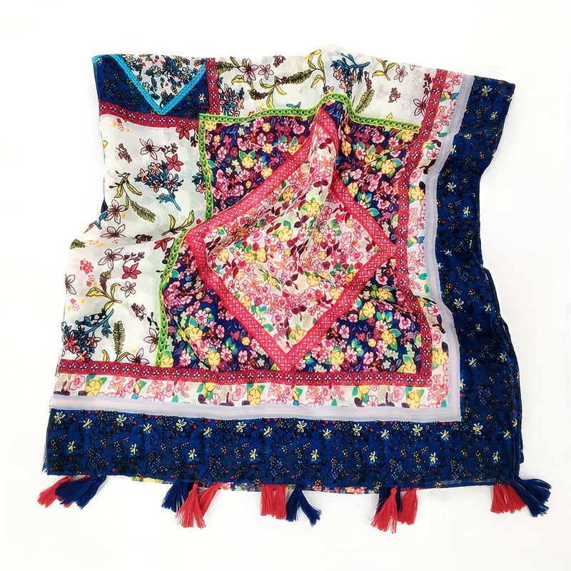 Vintage-Schal Mit Blumenmuster