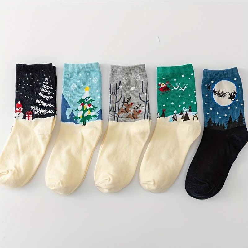 Packung Mit 5 Paar Weihnachtssocken