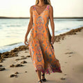 Vintage-Kleid Mit Ethnischem Print