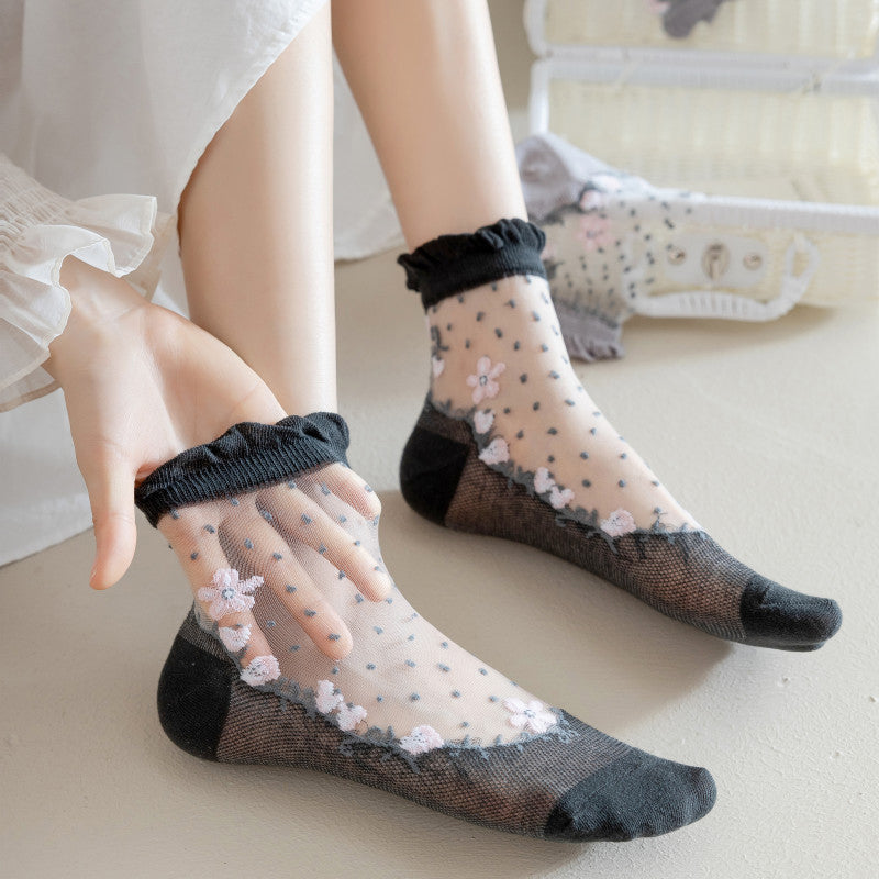 Atmungsaktive Blumensocken