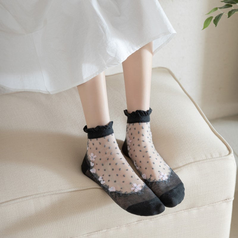 Atmungsaktive Blumensocken