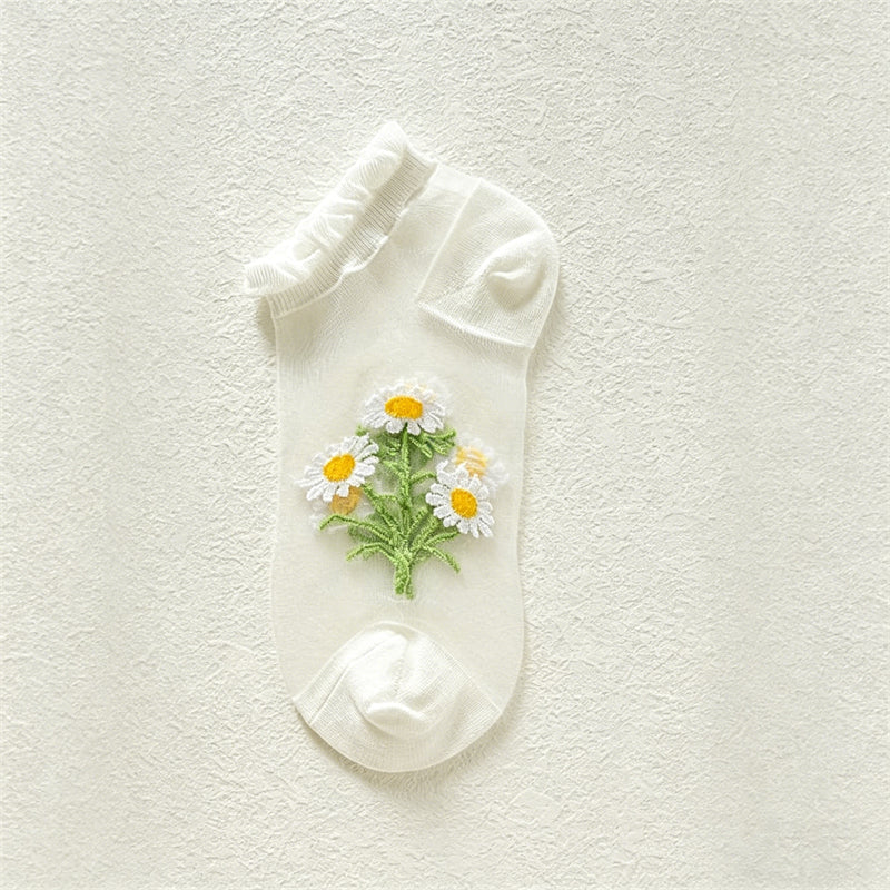 Atmungsaktive Socken Mit Blumenmuster