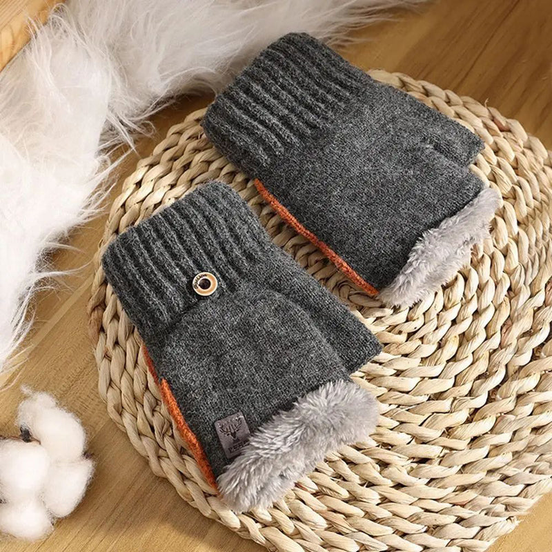 Warme Plüschhandschuhe