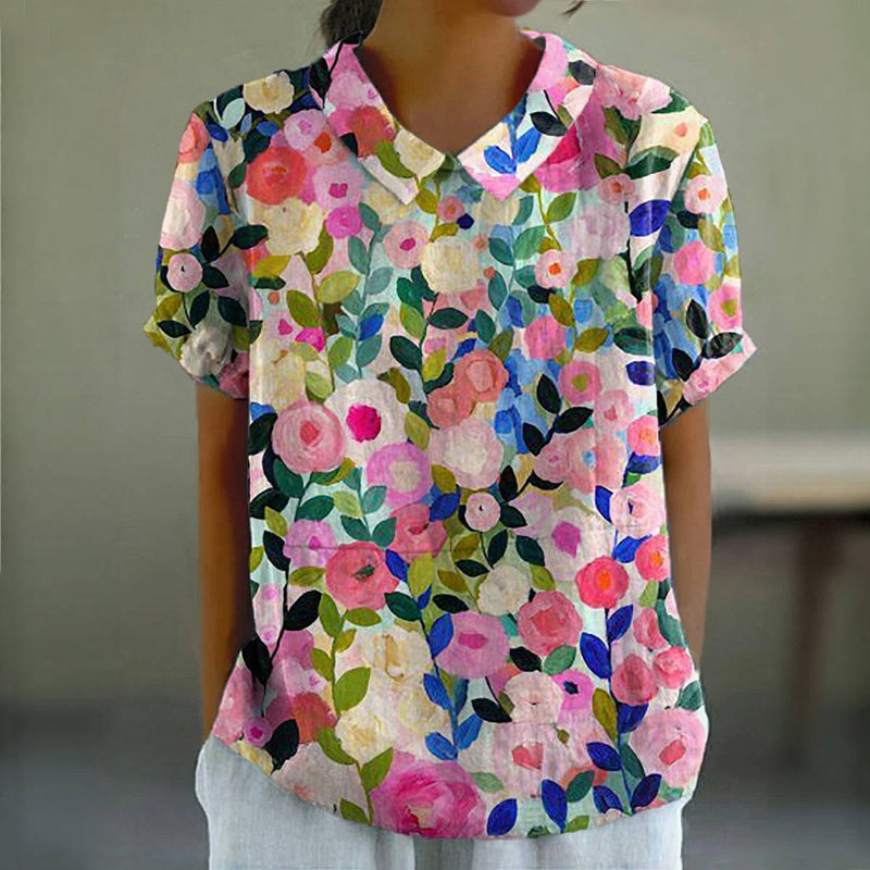 Bunte Bluse Mit Blumendruck