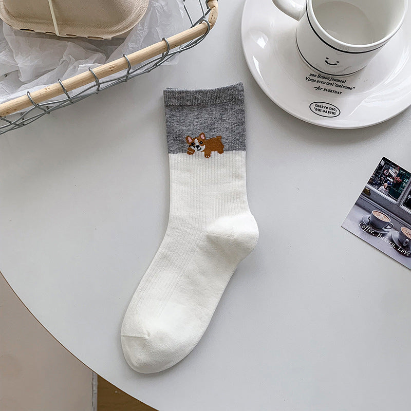 Lässige Socken Mit Welpenmotiv