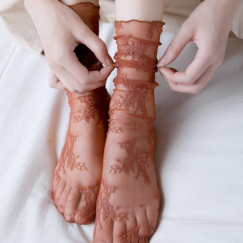 Atmungsaktive Spitzensocken