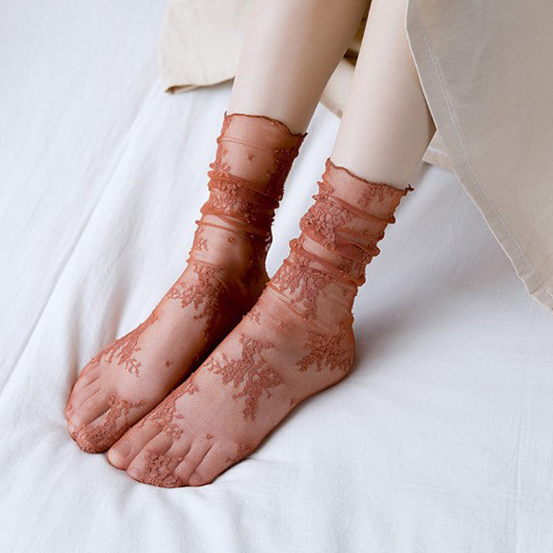 Atmungsaktive Spitzensocken