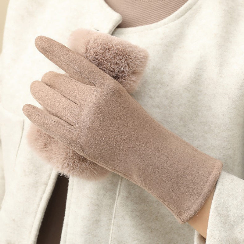 Warme Plüschhandschuhe