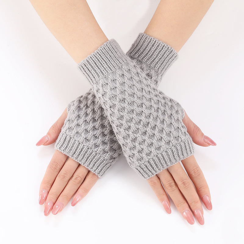Einfarbige Strickhandschuhe