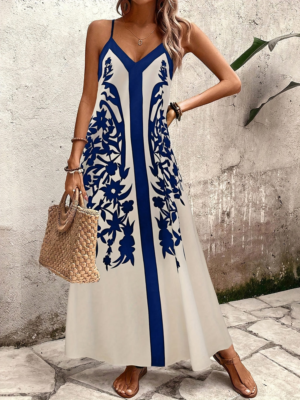 Marina | Vestido estampado sin mangas