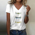 Lässiges T-Shirt Mit Libellen-Print